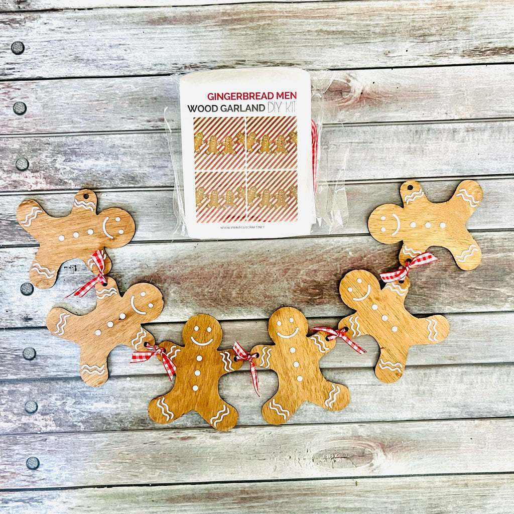 Gingerbread Men Garland Wood Blanks - DIY Kit