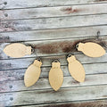Mini Light Wood Cutout set of 9 with caps wood blank | DIY Kit