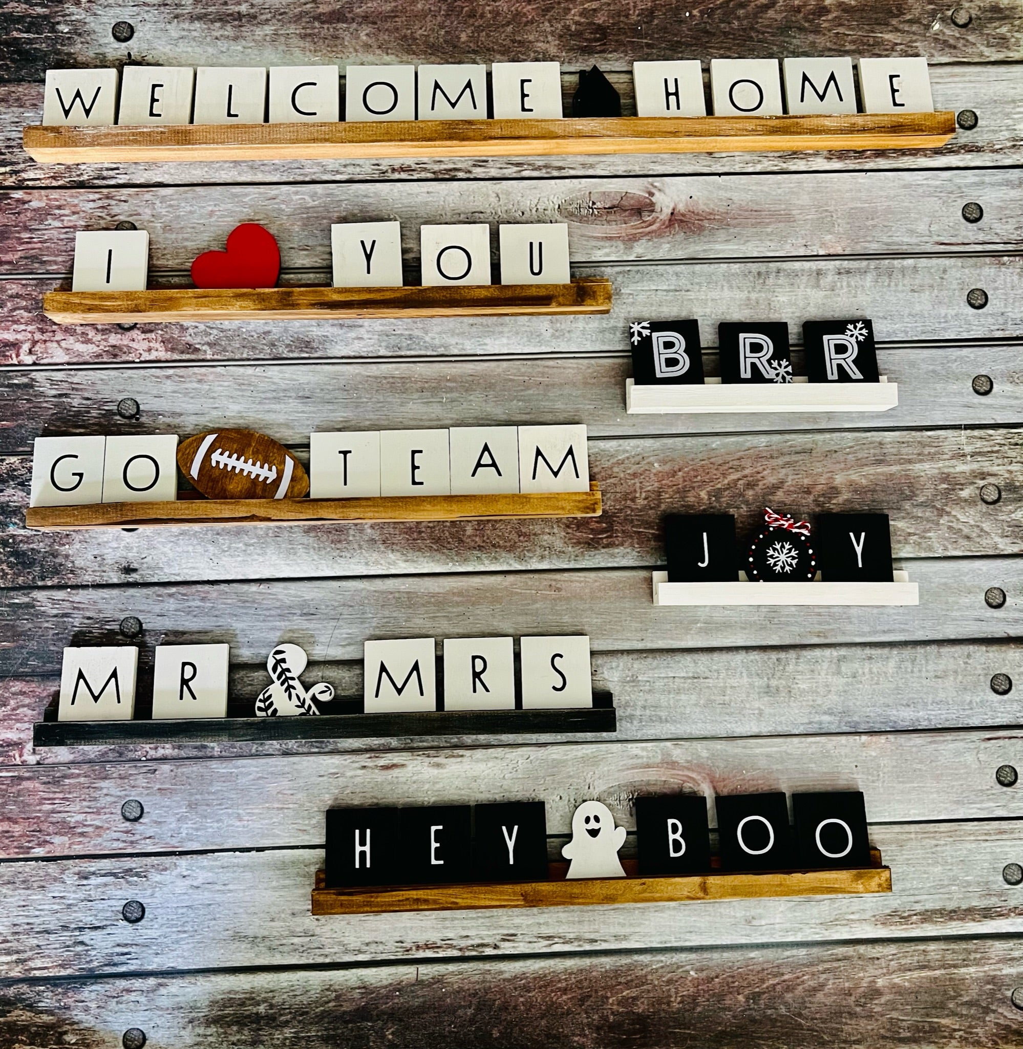 Letter Board Tile Holder - Various Lengths 6", 12", 20" - DIY Kit