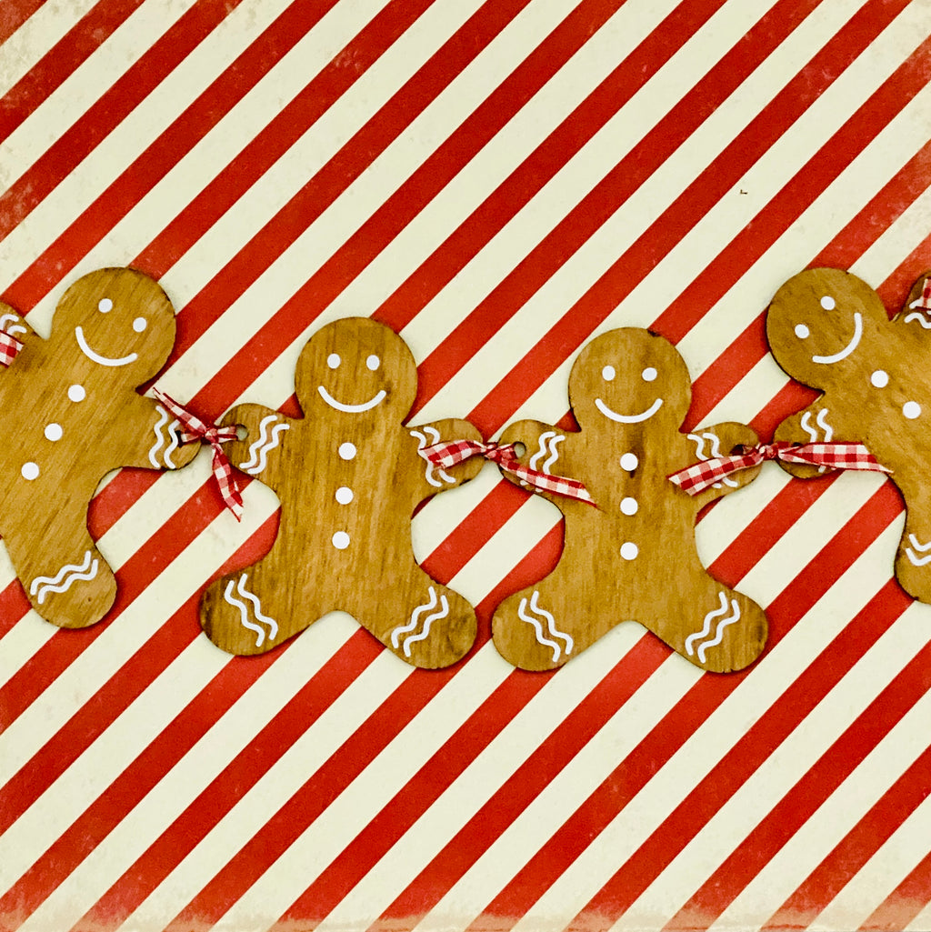 Gingerbread Men Garland Wood Blanks - DIY Kit