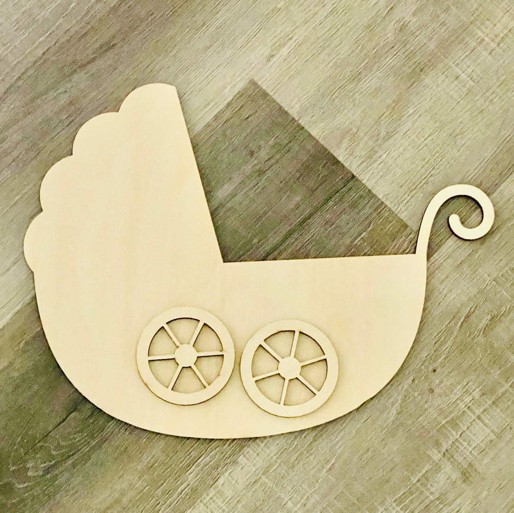 Baby Carriage Sign Topper | Wood Craft Blank