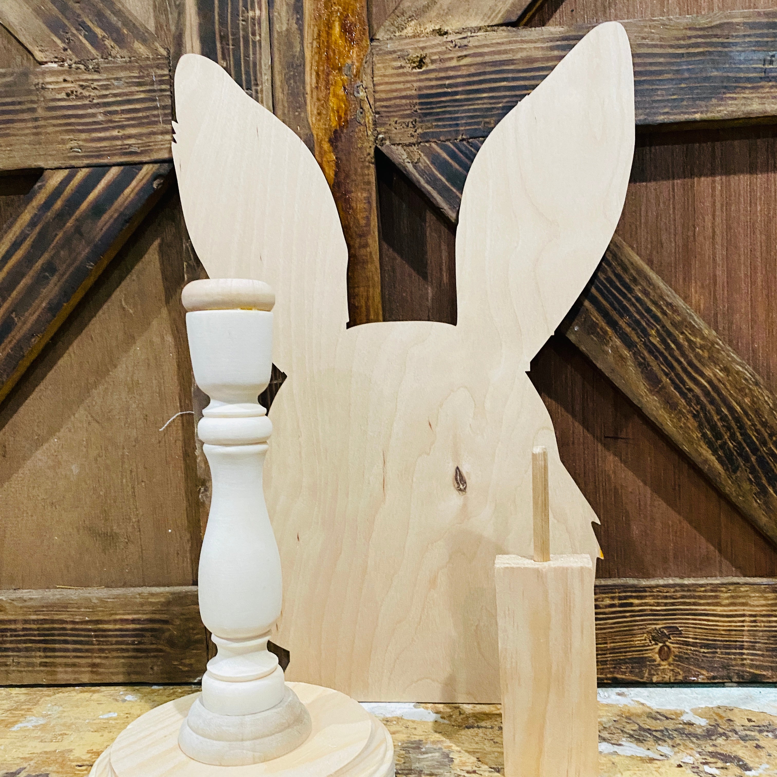 Bunny Face Sign Topper | Wood Craft Blank