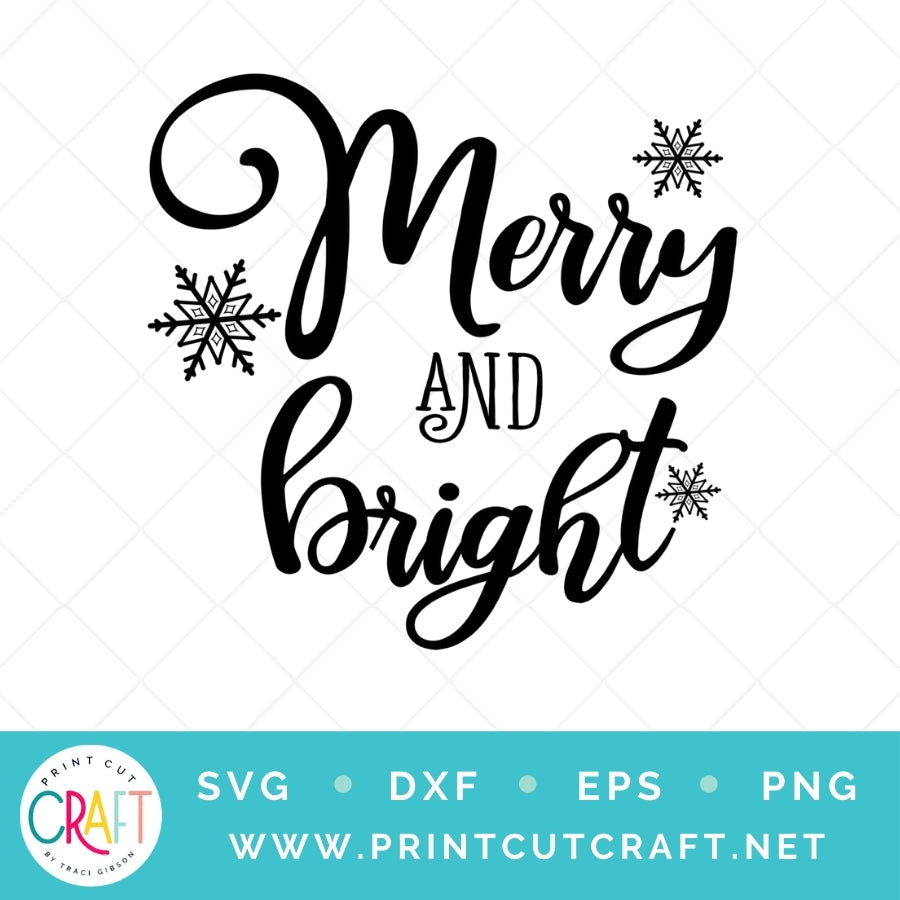 Merry And Bright SVG PNG DXF EPS