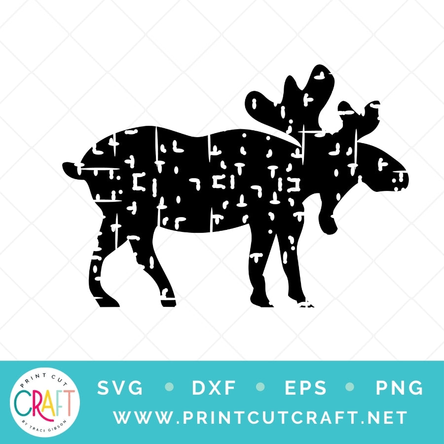 Moose Grunge SVG PNG DXF EPS