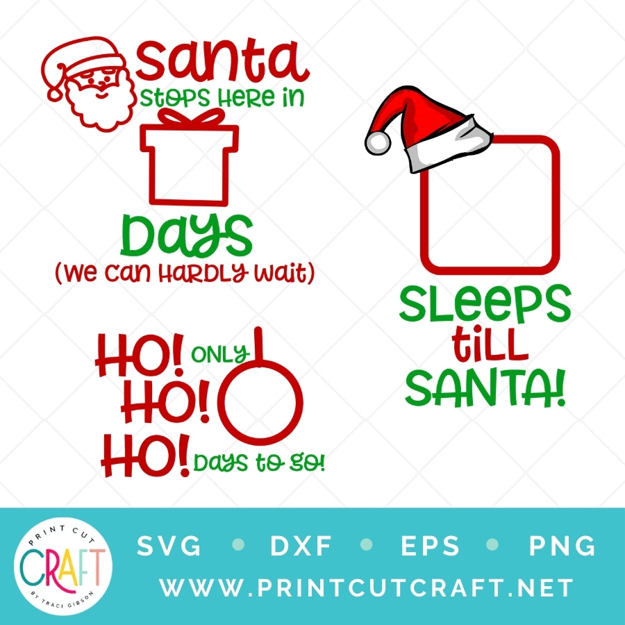 Santa Countdown SVG PNG DXF EPS