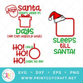 Santa Countdown SVG PNG DXF EPS