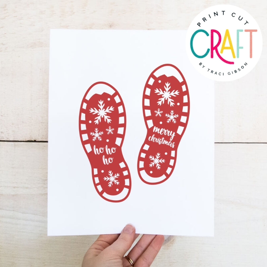 Santa Shoe Prints SVG PNG DXF EPS