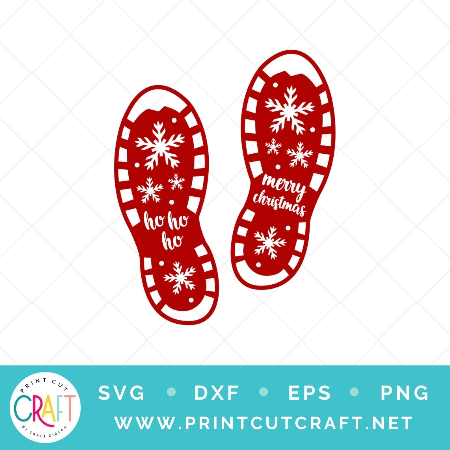 Santa Shoe Prints SVG PNG DXF EPS