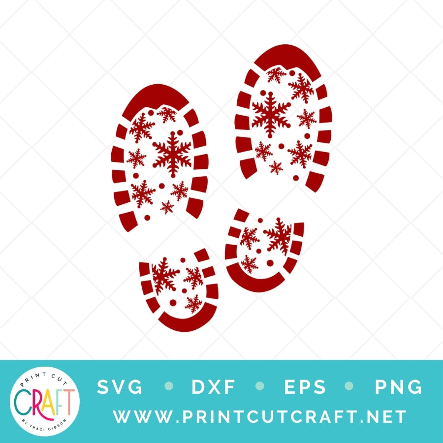 Santa Shoe Prints SVG PNG DXF EPS