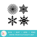 Snowflakes SVG PNG DXF EPS
