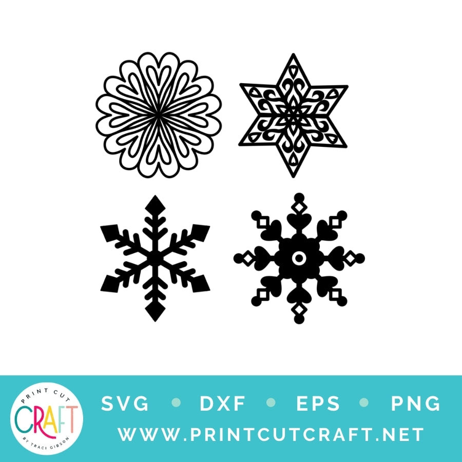 Snowflakes SVG PNG DXF EPS