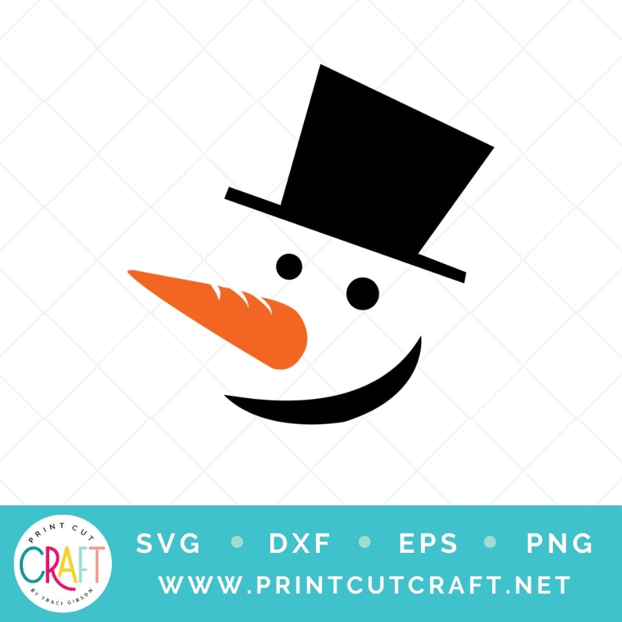 Snowman Face SVG PNG DXF EPS