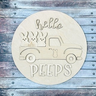 Hello Peeps Door Hanger Sign | DIY KIT