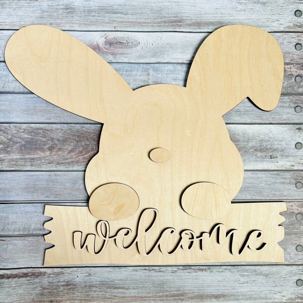 Bunny Welcome Sign | Wood Craft Blank