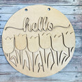 Hello Spring Round Sign Door Hanger | Wood Craft Blank