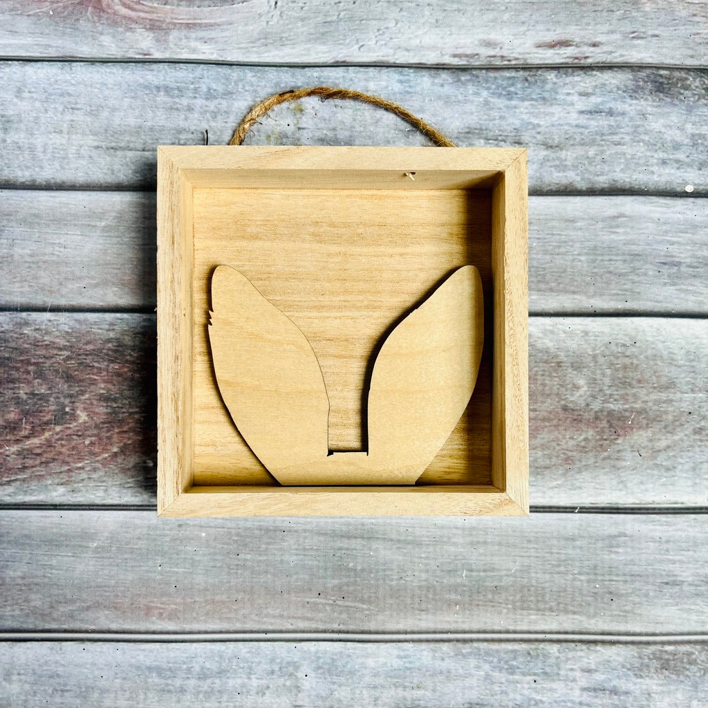 Bunny Ears Frame Wood Craft Blank Print Cut Craft